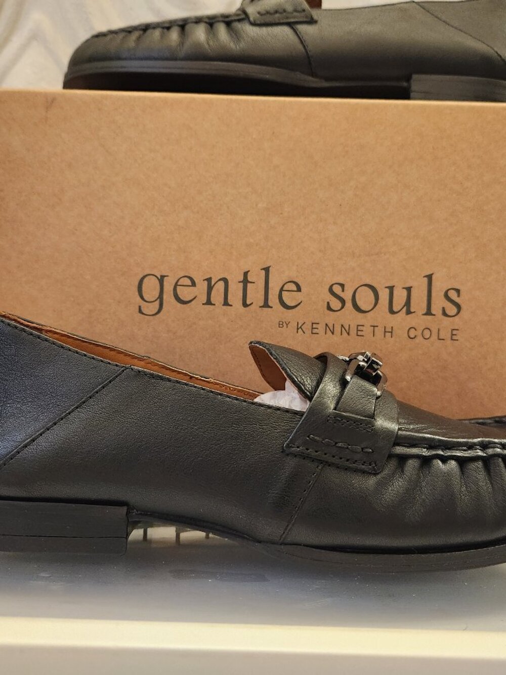 Gentle Souls Black Leather "Janella" Loafers. NIB. Size 7.5